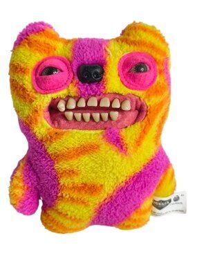 Fuggler Funny Ugly Monster Lab Misfits Plush Pink Yellow Striped 9" Spin Master